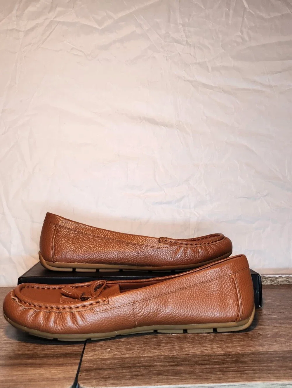 Coach Women's Tan Leather Moccasin Loafers